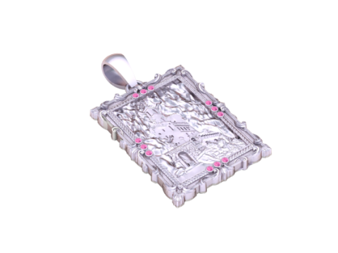 Gotisches Schloss-Relief-Anhänger, 3D-druckbares Schmuckmodell 3D Druckmodell