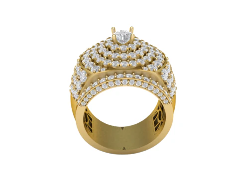 Royal Sapphire Cluster Statement Ring 3D Printable Jewelry Model 3D Print Model