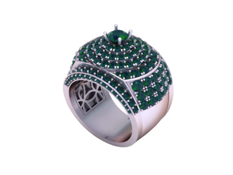 Royal Sapphire Cluster Statement Ring 3D Printable Jewelry Model 3D Print Model