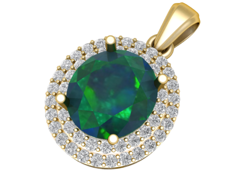 红宝石光环单石吊坠 3D 可打印珠宝模型 3D 打印模型