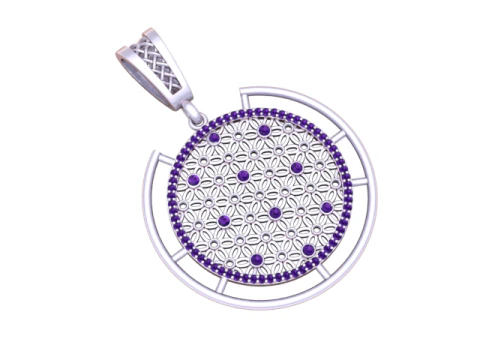 Ruby Floral Mandala Pendant 3D Printable Jewelry Model 3D Print Model