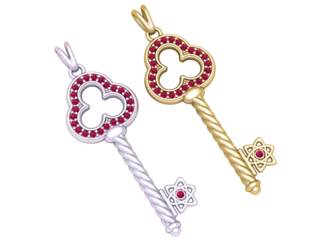 Ruby Royal Schlüsselanhänger 3D-druckbares Schmuckmodell 3D Druckmodell