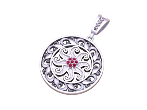 Сапфировая кельтская подвеска-мандала 3D-модель ювелирного изделия для печати 3D Принт Модель