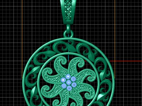 Сапфировая кельтская подвеска-мандала 3D-модель ювелирного изделия для печати 3D Принт Модель
