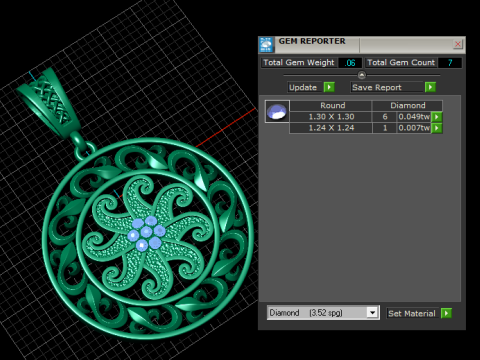 Сапфировая кельтская подвеска-мандала 3D-модель ювелирного изделия для печати 3D Принт Модель