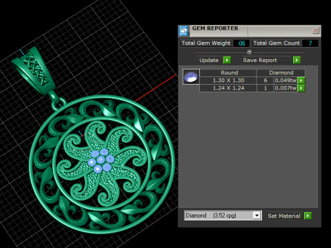Sapphire Celtic Mandala Pendant 3D Printable Jewelry Model 3D Print Model