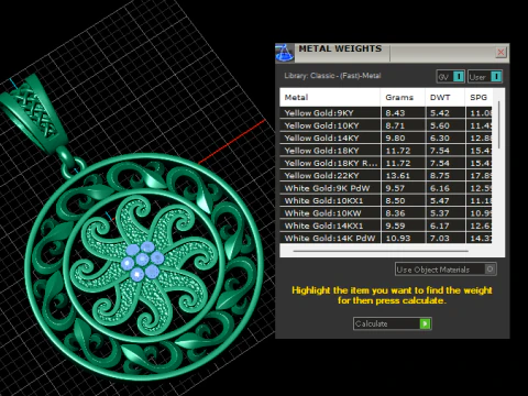 Sapphire Celtic Mandala Pendant 3D Printable Jewelry Model 3D Print Model