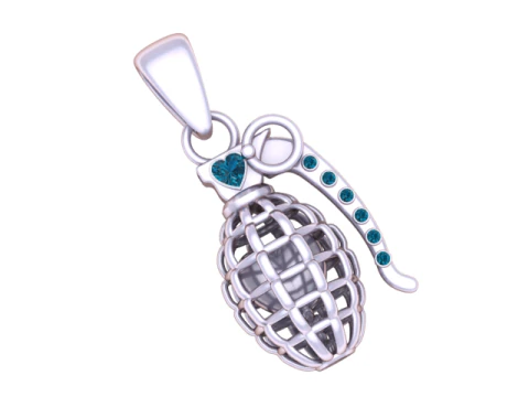Heart Grenade Pendant 3D Printable Jewelry Model 3D Print Model