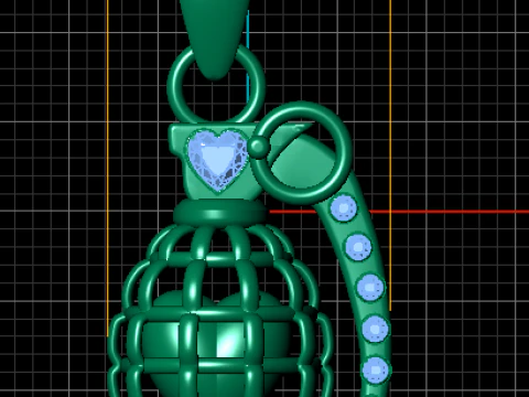 Heart Grenade Pendant 3D Printable Jewelry Model 3D Print Model