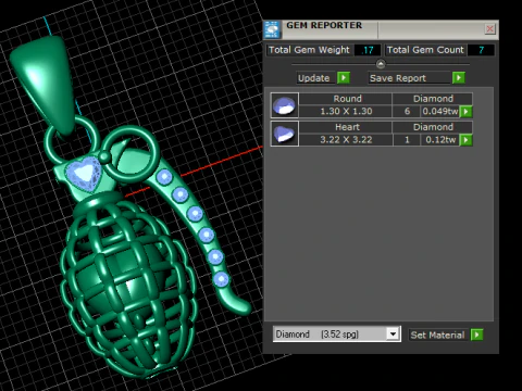 Heart Grenade Pendant 3D Printable Jewelry Model 3D Print Model