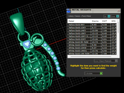 Heart Grenade Pendant 3D Printable Jewelry Model 3D Print Model
