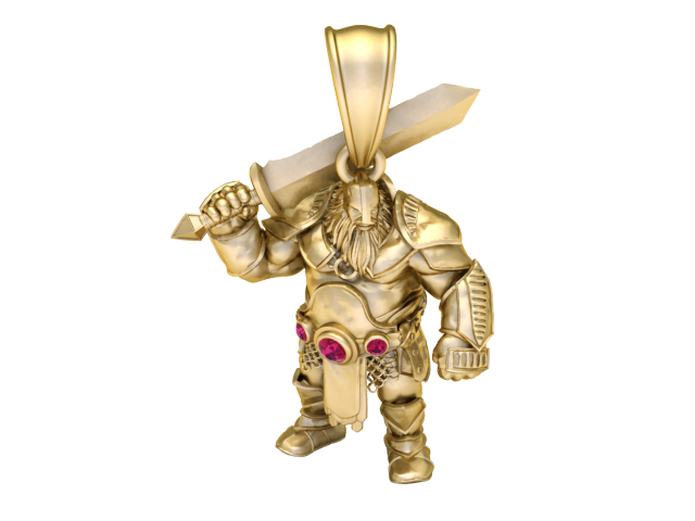 Pendentif Battle Dwarf Warrior Modèle de bijoux imprimable en 3D Modèles 3D en vedette .c4d .max .obj .3ds .fbx .stl .blend 