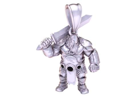Pendentif Battle Dwarf Warrior Modèle de bijoux imprimable en 3D Modèles 3D en vedette