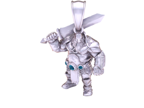 Pendentif Battle Dwarf Warrior Modèle de bijoux imprimable en 3D Modèles 3D en vedette