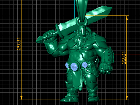 Pendentif Battle Dwarf Warrior Modèle de bijoux imprimable en 3D Modèles 3D en vedette