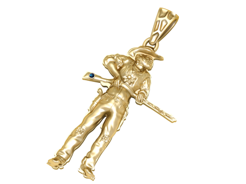 Colgante de rifle de vaquero occidental Modelo de joyería imprimible en 3D Modelo de impresión 3D