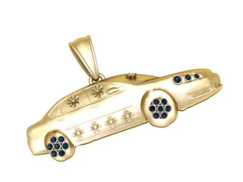 Modelo de joyería imprimible en 3D con colgante de coche de lujo Modelo de impresión 3D