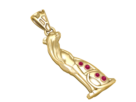 Elegante modelo de joyería imprimible en 3D con colgante de leopardo Modelo de impresión 3D