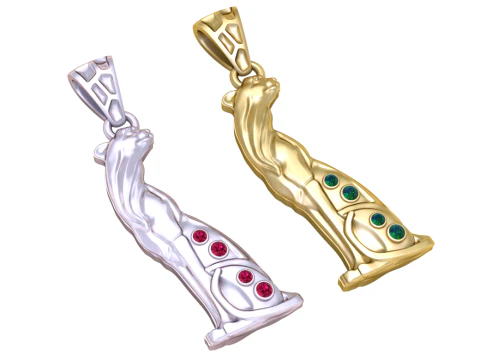 Elegant Leopard Pendant 3D Printable Jewelry Model 3D Print Model