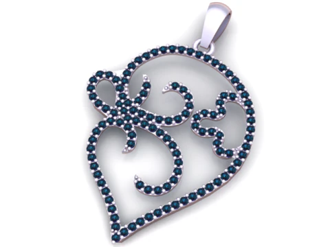 Elegant Floral Diamond Filigree Pendant 3D Printable Jewelry Model 3D Print Model