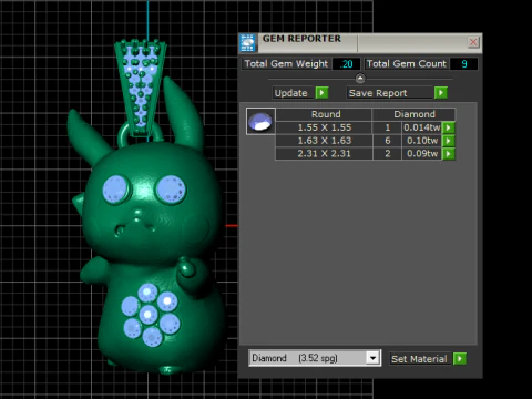Подвеска с милым бриллиантом в виде мультяшного персонажа 3D-модель ювелирного изделия для печати 3D Принт Модель