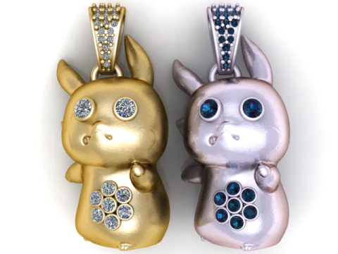 Подвеска с милым бриллиантом в виде мультяшного персонажа 3D-модель ювелирного изделия для печати 3D Принт Модель