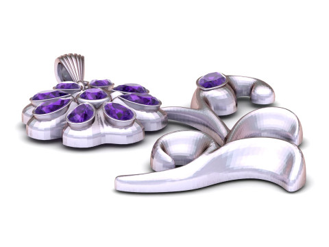 Blumen-Rubinbl&uuml;ten-Anh&auml;nger, 3D-druckbares Modell 3D Druckmodell