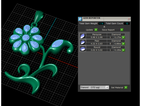 Blumen-Rubinbl&uuml;ten-Anh&auml;nger, 3D-druckbares Modell 3D Druckmodell