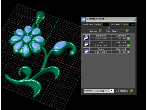 Floral Ruby Bloom Pendant 3D Printable Model 3D Print Model