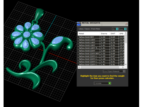 Blumen-Rubinbl&uuml;ten-Anh&auml;nger, 3D-druckbares Modell 3D Druckmodell
