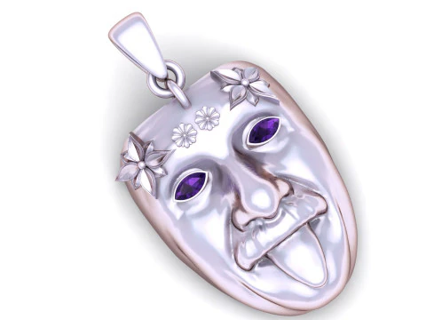 Classic Theater Mask Pendant 3D Printable Model 3D Print Model
