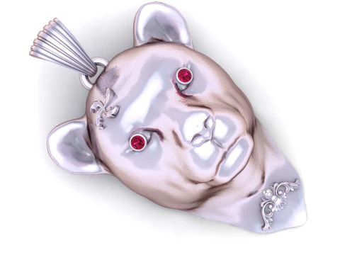 Golden Cub Head Pendant 3D Printable Model 3D Print Model