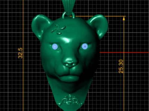 Golden Cub Head Pendant 3D Printable Model 3D Print Model