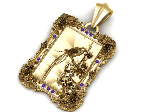 Liontin Bantuan Malaikat Berbingkai Barok Model Cetak 3D Model Cetak 3D