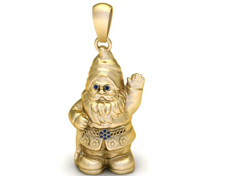 Klasik Bah&ccedil;e Gnome Kolye 3D Yazdırılabilir Model 3D Baskı Modeli