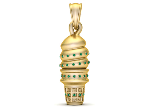 Model Liontin Cetak 3D Mewah Menara Zamrud Model Cetak 3D