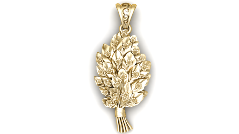 Golden Blossom Bouquet Luxuriöses 3D-druckbares Anhängermodell 3D Druckmodell .c4d .max .obj .3ds .fbx .stl .blend