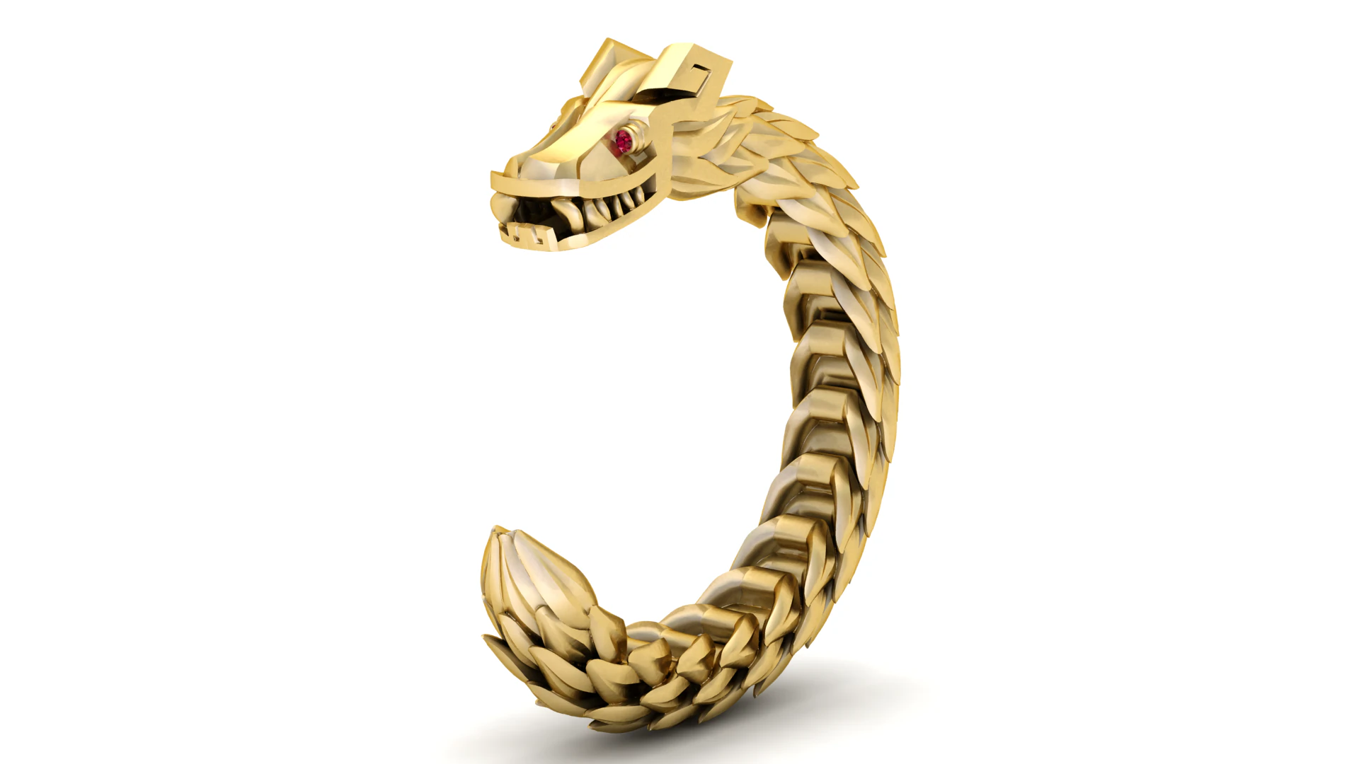 Golden Serpent Cuff Luxury 3D Printable Bracelet Model 3D Print Model .c4d .max .obj .3ds .fbx .stl .blend 
