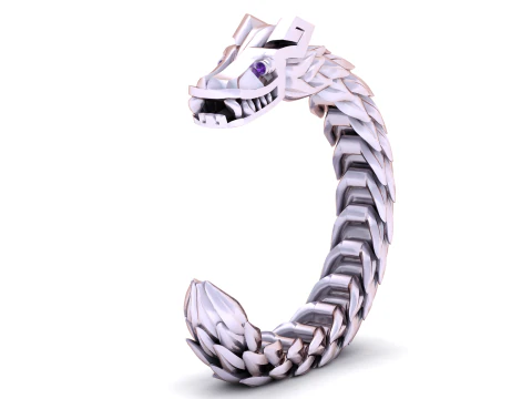 Golden Serpent Cuff Luxury 3D Printable Bracelet Model 3D Print Model