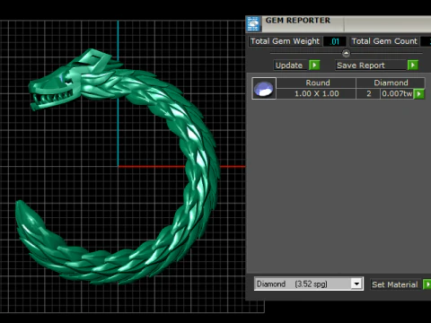 Golden Serpent Cuff Luxury 3D Printable Bracelet Model 3D Print Model