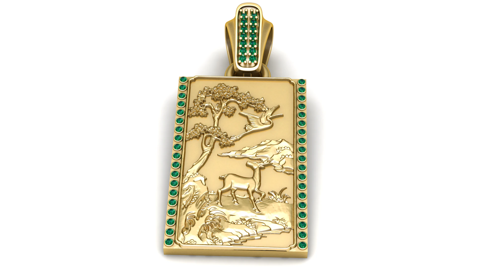 Emerald Forest Harmony Plaque Luxury 3D Printable Pendant Model 3D Print Model .c4d .max .obj .3ds .fbx .stl .blend 