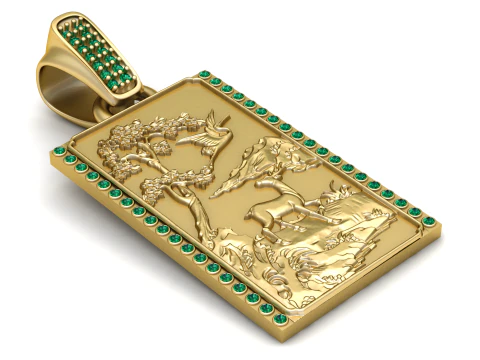 Emerald Forest Harmony Plaque Luxury 3D Printable Pendant Model 3D Print Model