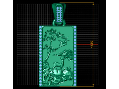 Emerald Forest Harmony Plaque Luxury 3D Printable Pendant Model 3D Print Model