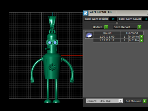 Golden Retro Robot Charm Luxury 3D Printable Pendant Model 3D Print Model