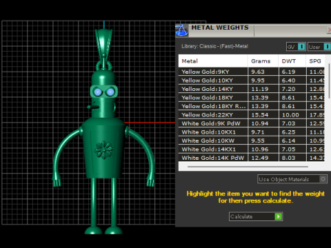 Golden Retro Robot Charm Luxury 3D Printable Pendant Model 3D Print Model