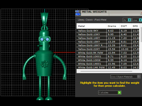 Golden Retro Robot Charm Luxury 3D Printable Pendant Model 3D Print Model