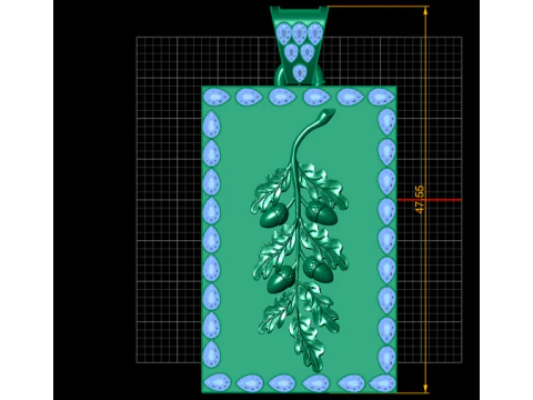 Ruby Oak Acorn Emblem Luxury 3D Printable Pendant Model 3D Print Model
