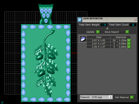 루비 오크 도토리 엠블럼 럭셔리 3D 인쇄 가능한 펜던트 모델 3D 프린트 모델