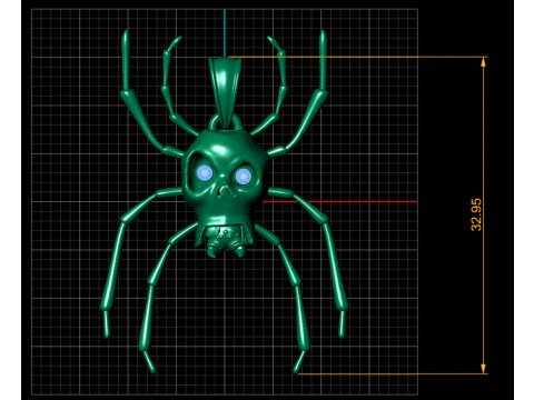 Golden Skull Spider Charm Luxury 3D Printable Pendant 3D Print Model