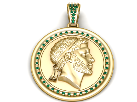Imperial Laurel Portrait Coin Pendant Luxury 3D Printable Jewelry Model 3D Print Model